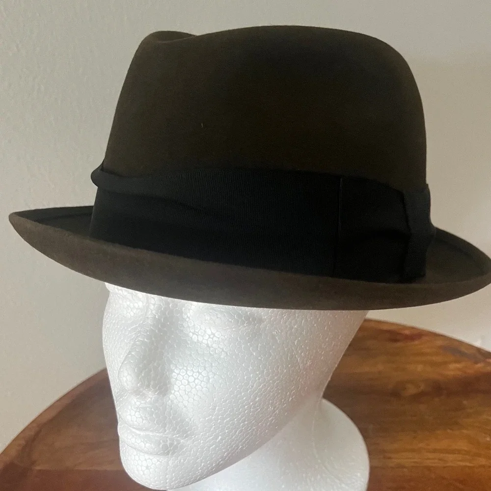Vtg‎ Brown FEDORA Hat Templeform Aristo felt hat Stylepark Woodward and Lothrop